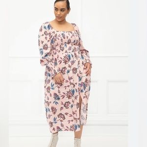 Eloquii elements smocked bodice midi dress